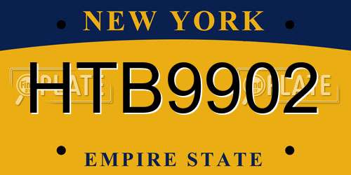 HTB9902 New York License Plate