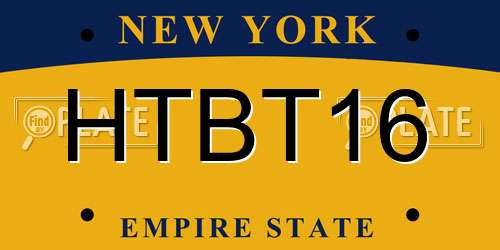 HTBT16 New York License Plate
