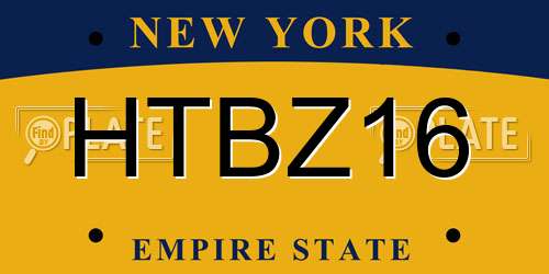 HTBZ16 New York License Plate