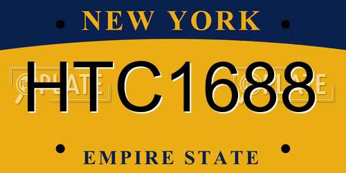 HTC1688 New York License Plate