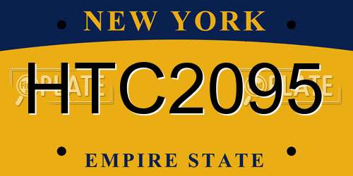 HTC2095 New York License Plate