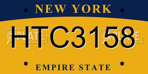 HTC3158 New York License Plate