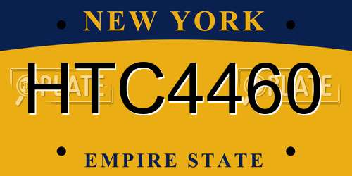 HTC4460 New York License Plate