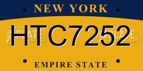 HTC7252 New York License Plate