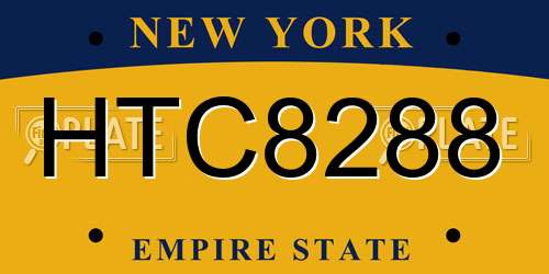 HTC8288 New York License Plate