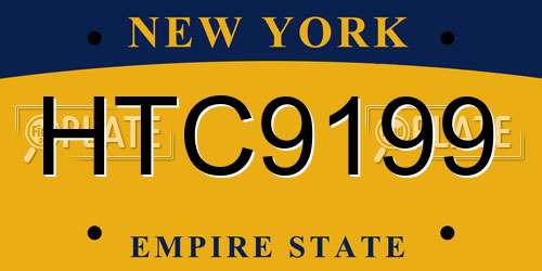 HTC9199 New York License Plate