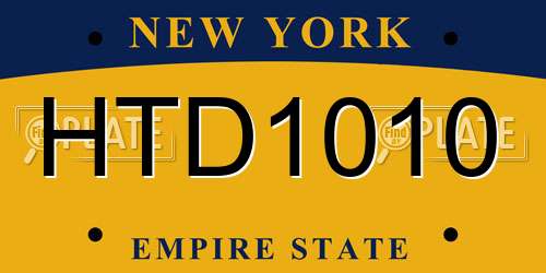 HTD1010 New York License Plate