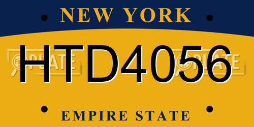 HTD4056 New York License Plate