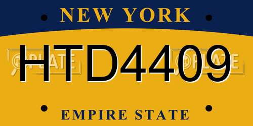 HTD4409 New York License Plate