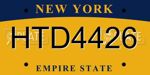 HTD4426 New York License Plate