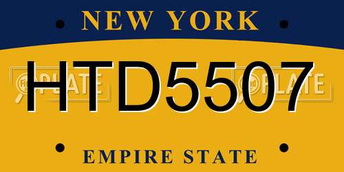 HTD5507 New York License Plate