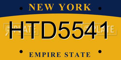 HTD5541 New York License Plate