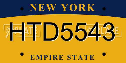 HTD5543 New York License Plate