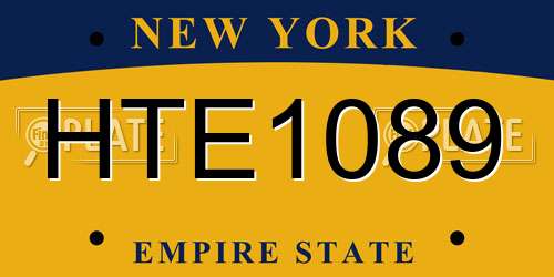 HTE1089 New York License Plate