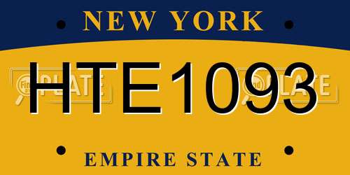 HTE1093 New York License Plate