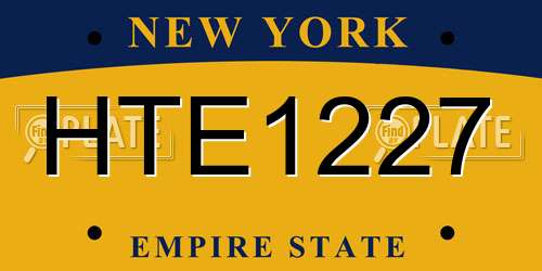 HTE1227 New York License Plate