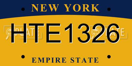 HTE1326 New York License Plate