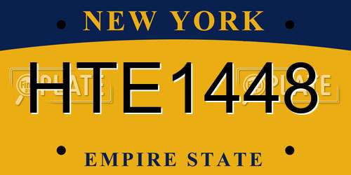 HTE1448 New York License Plate