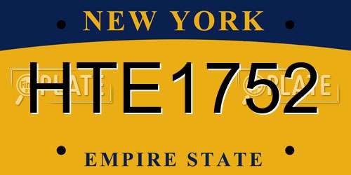 HTE1752 New York License Plate