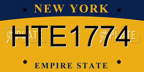 HTE1774 New York License Plate