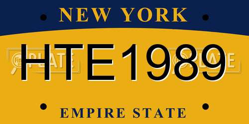 HTE1989 New York License Plate