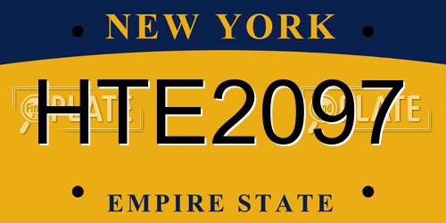 HTE2097 New York License Plate