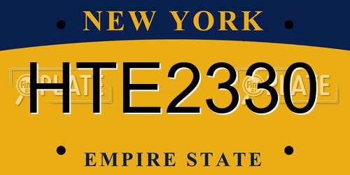HTE2330 New York License Plate