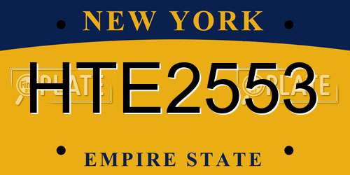 HTE2553 New York License Plate
