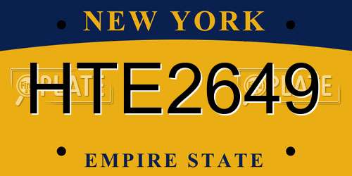 HTE2649 New York License Plate