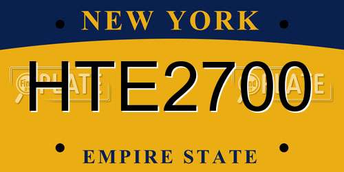 HTE2700 New York License Plate
