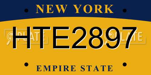 HTE2897 New York License Plate
