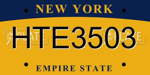 HTE3503 New York License Plate