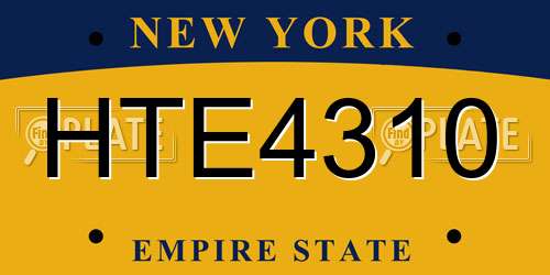 HTE4310 New York License Plate