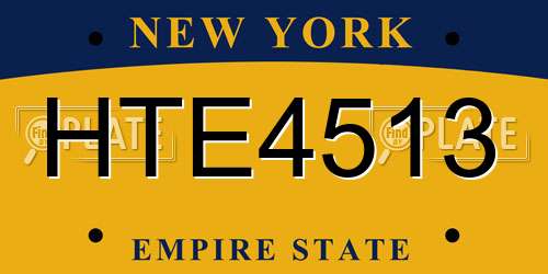 HTE4513 New York License Plate