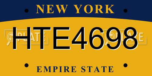 HTE4698 New York License Plate
