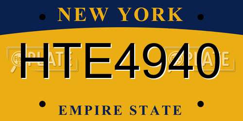 HTE4940 New York License Plate