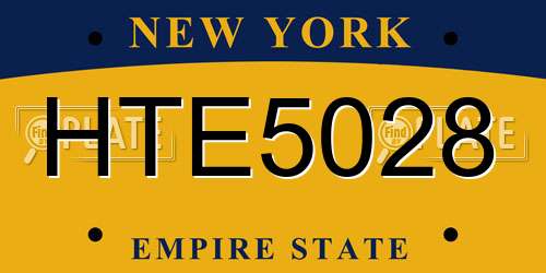 HTE5028 New York License Plate