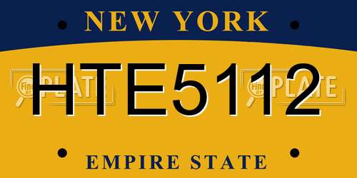 HTE5112 New York License Plate