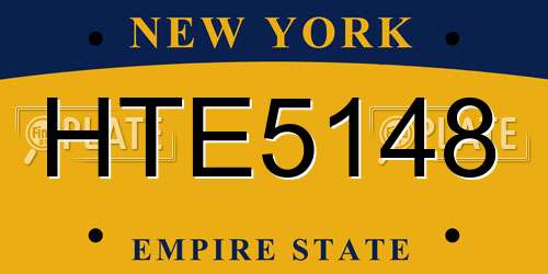 HTE5148 New York License Plate