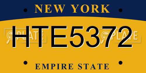 HTE5372 New York License Plate