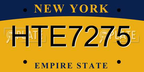 HTE7275 New York License Plate