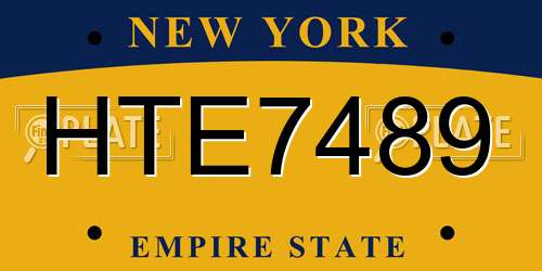 HTE7489 New York License Plate