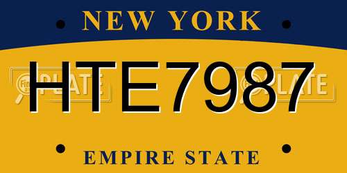 HTE7987 New York License Plate