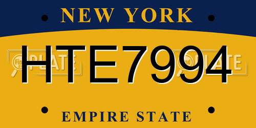 HTE7994 New York License Plate