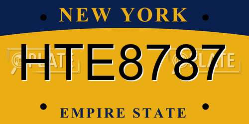HTE8787 New York License Plate