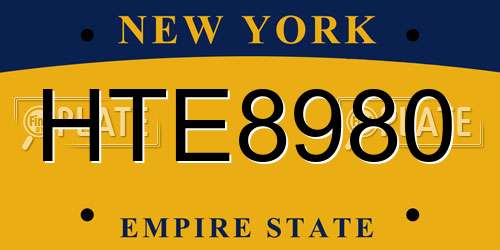 HTE8980 New York License Plate