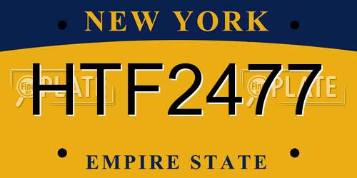 HTF2477 New York License Plate