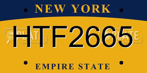 HTF2665 New York License Plate