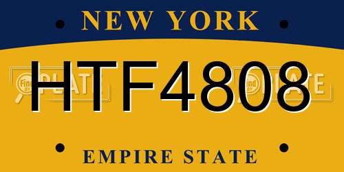 HTF4808 New York License Plate