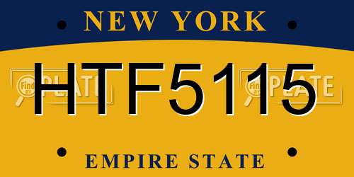 HTF5115 New York License Plate